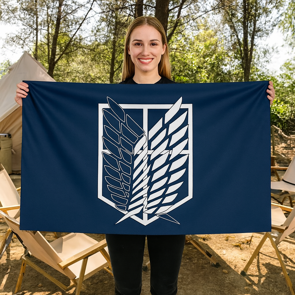 Aufklärungstrupp „Emblem der Flügel der Freiheit“ Flagge – Attack on Titan™