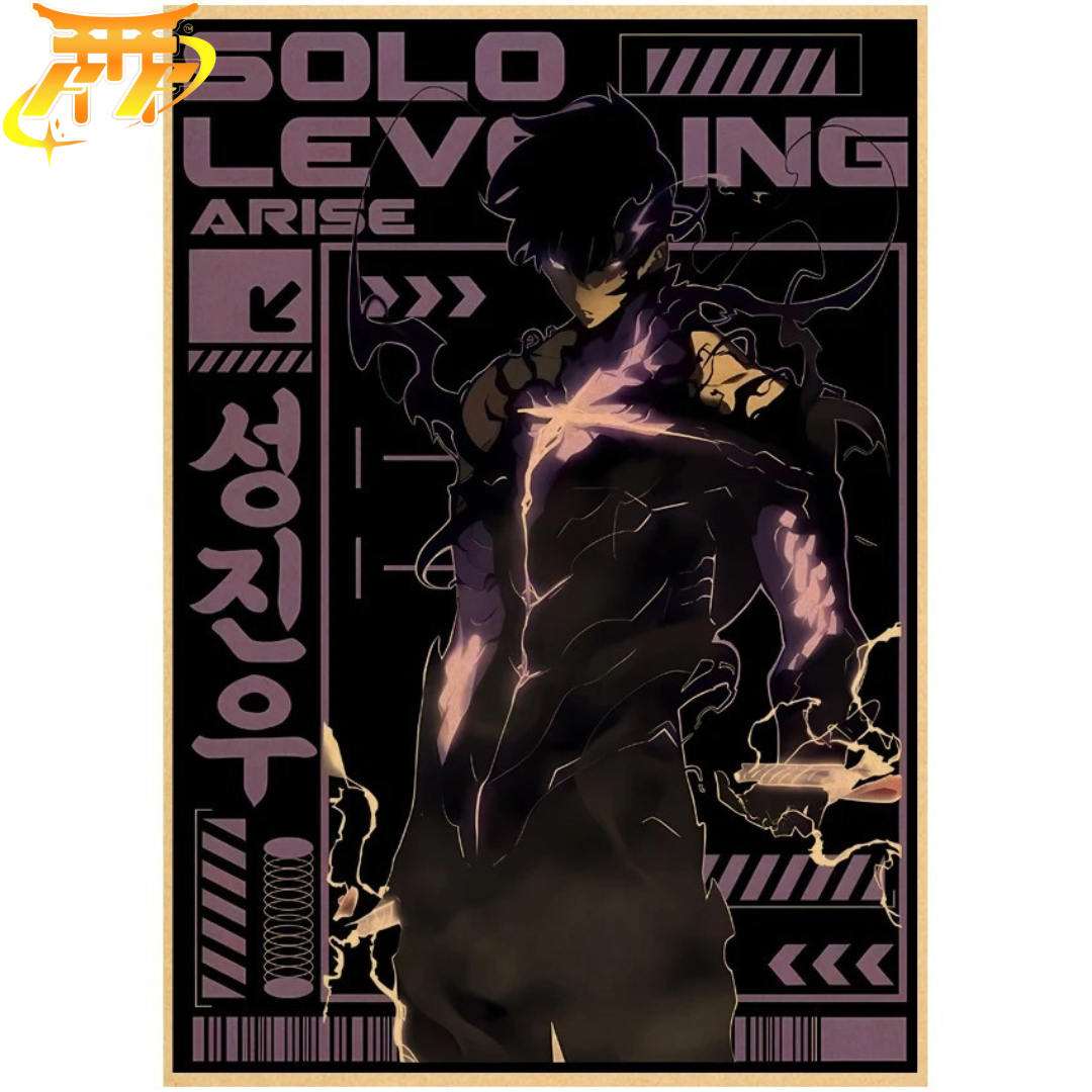 Sung Jinwoo Poster „Dunkle Kraft“ - Solo Leveling™
