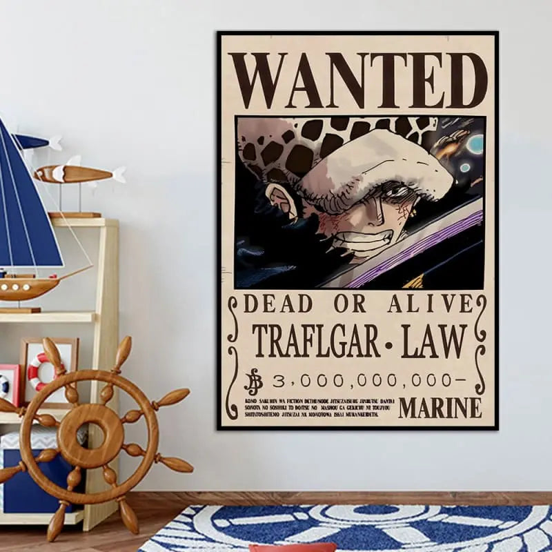 Wanted Trafalgar D. Water Law Poster – One Piece™